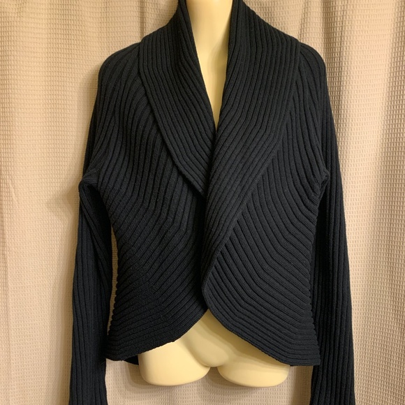 Jones New York Black Open Front Sweater Women's M - Picture 1 of 13